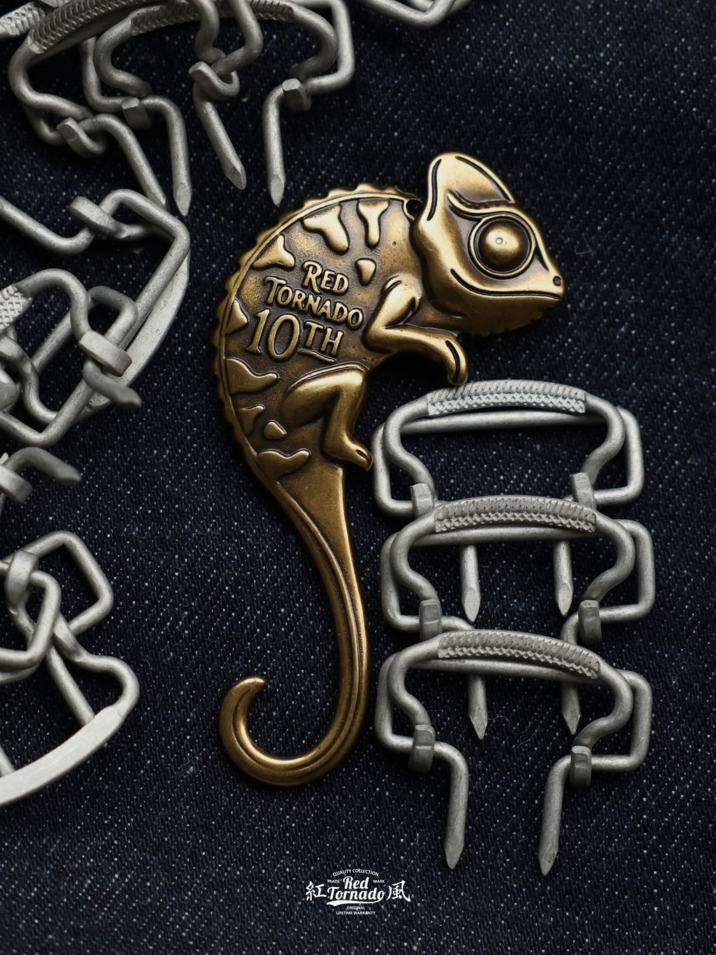 RED TORNADO 10th Anniversary Denim Button Hook