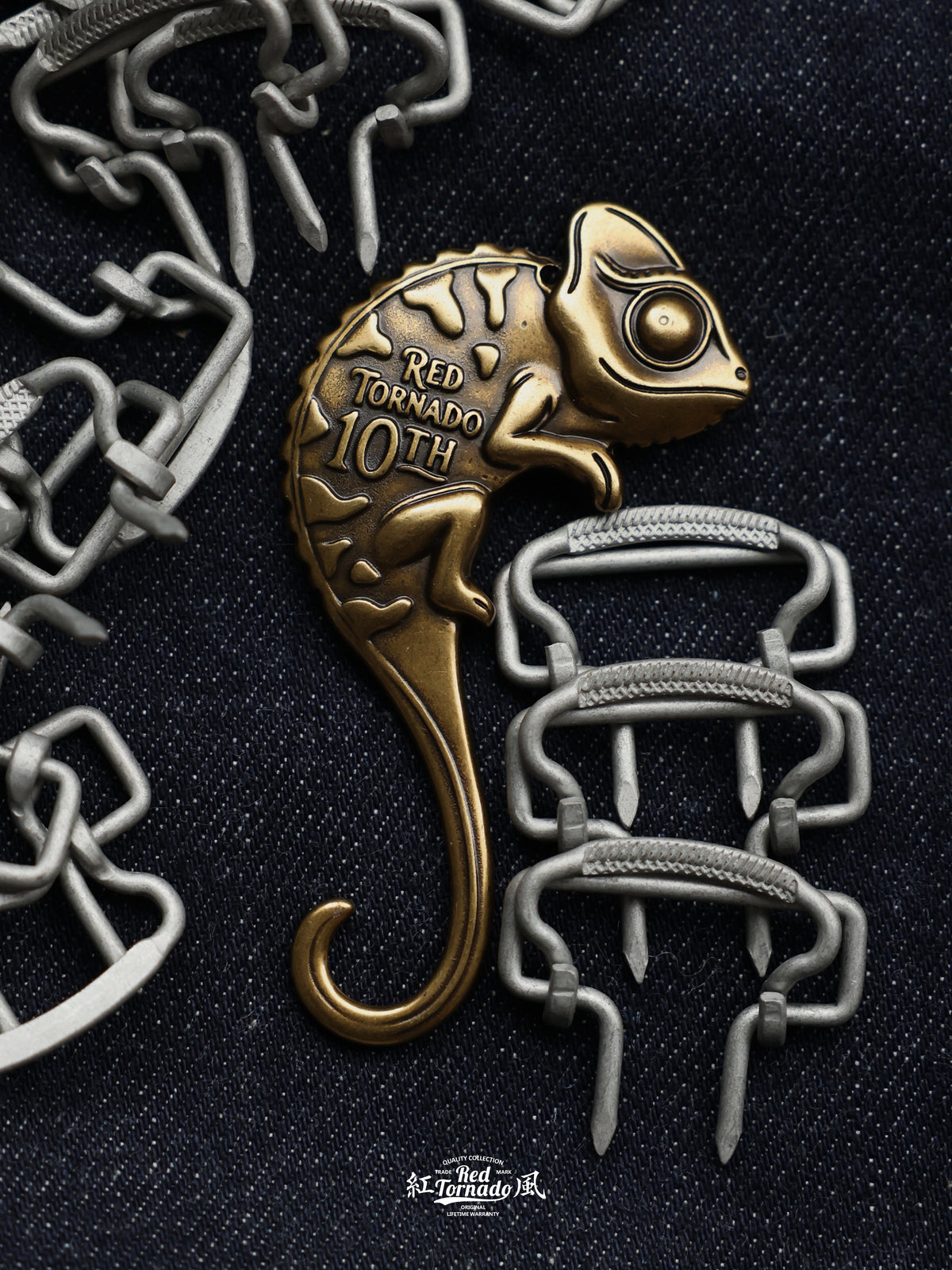 RED TORNADO 10th Anniversary Denim Button Hook